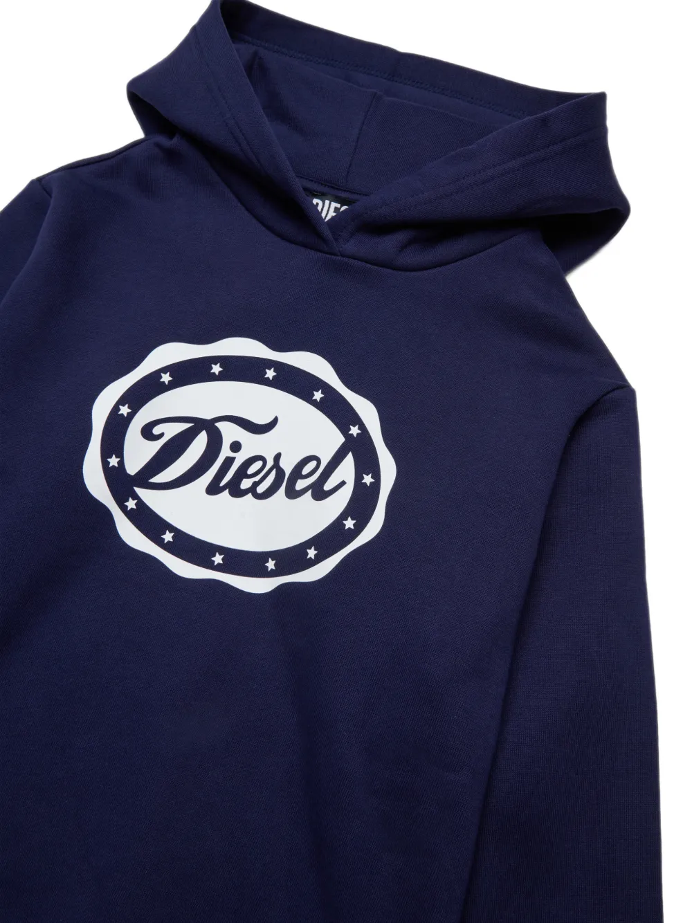 Diesel Kids Hoodie met logoprint Blauw