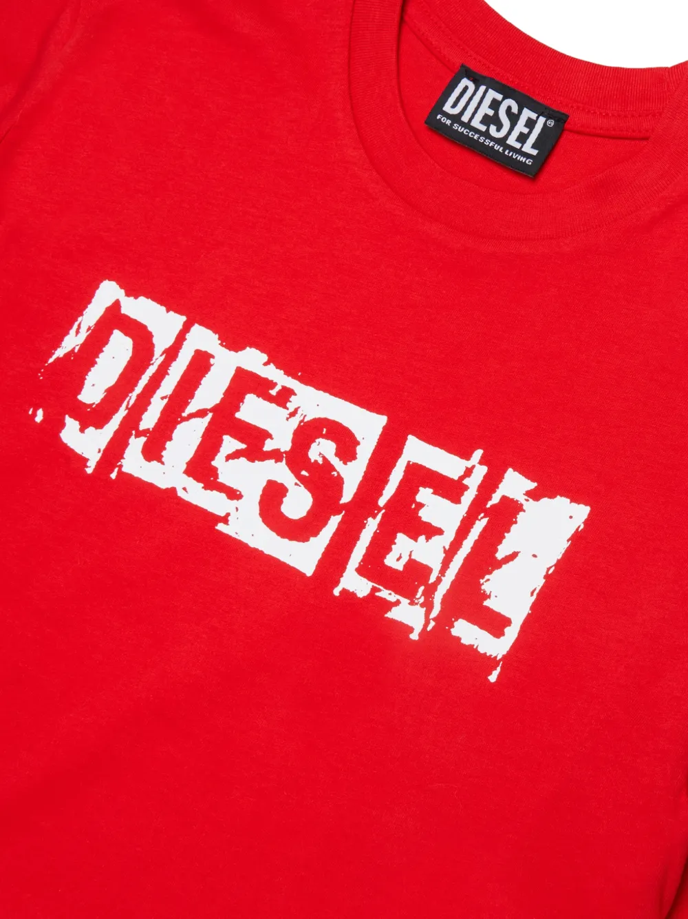 Diesel Kids T-shirt met logoprint Rood