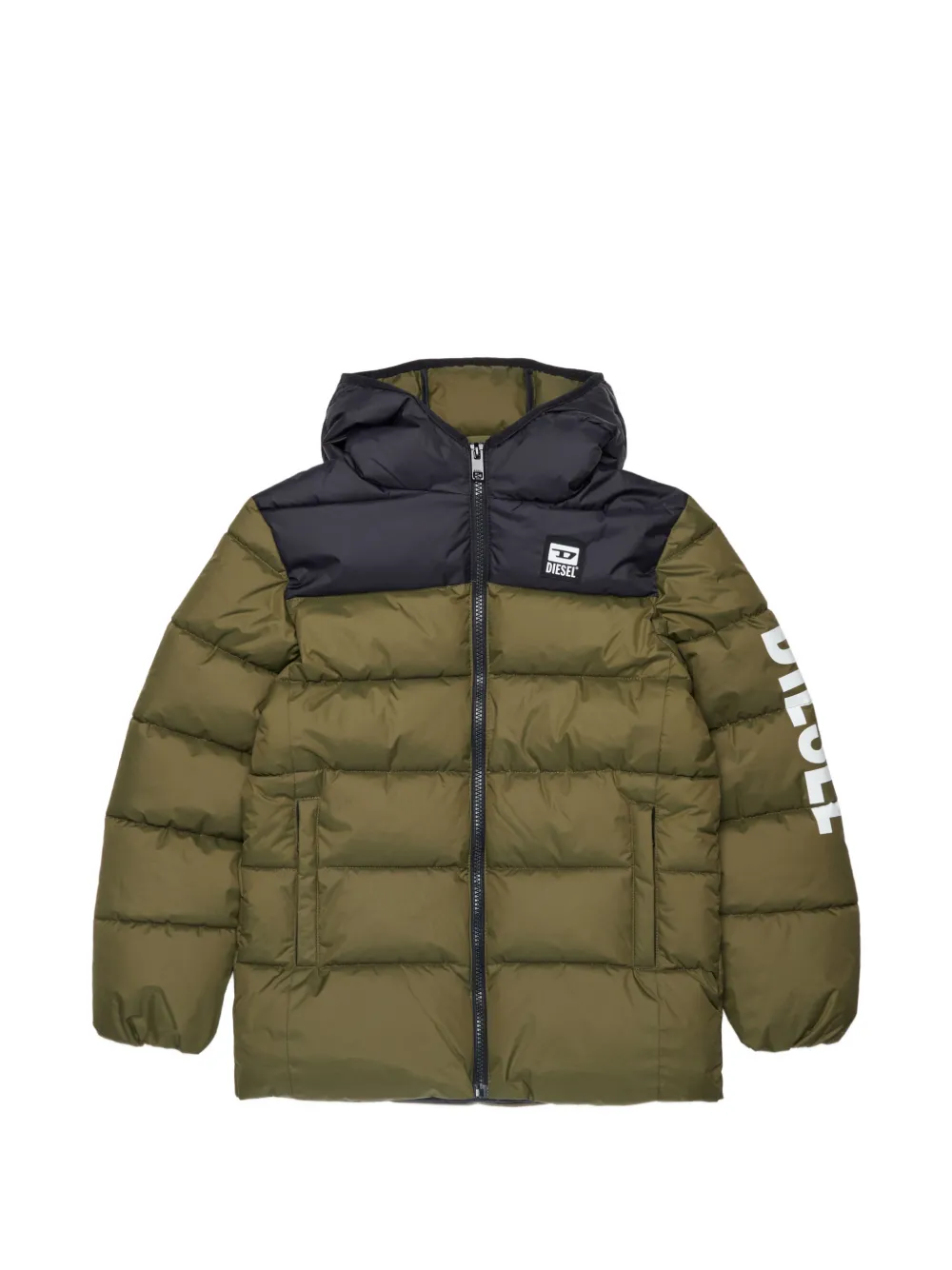Diesel Kids Piumino con logo - Verde
