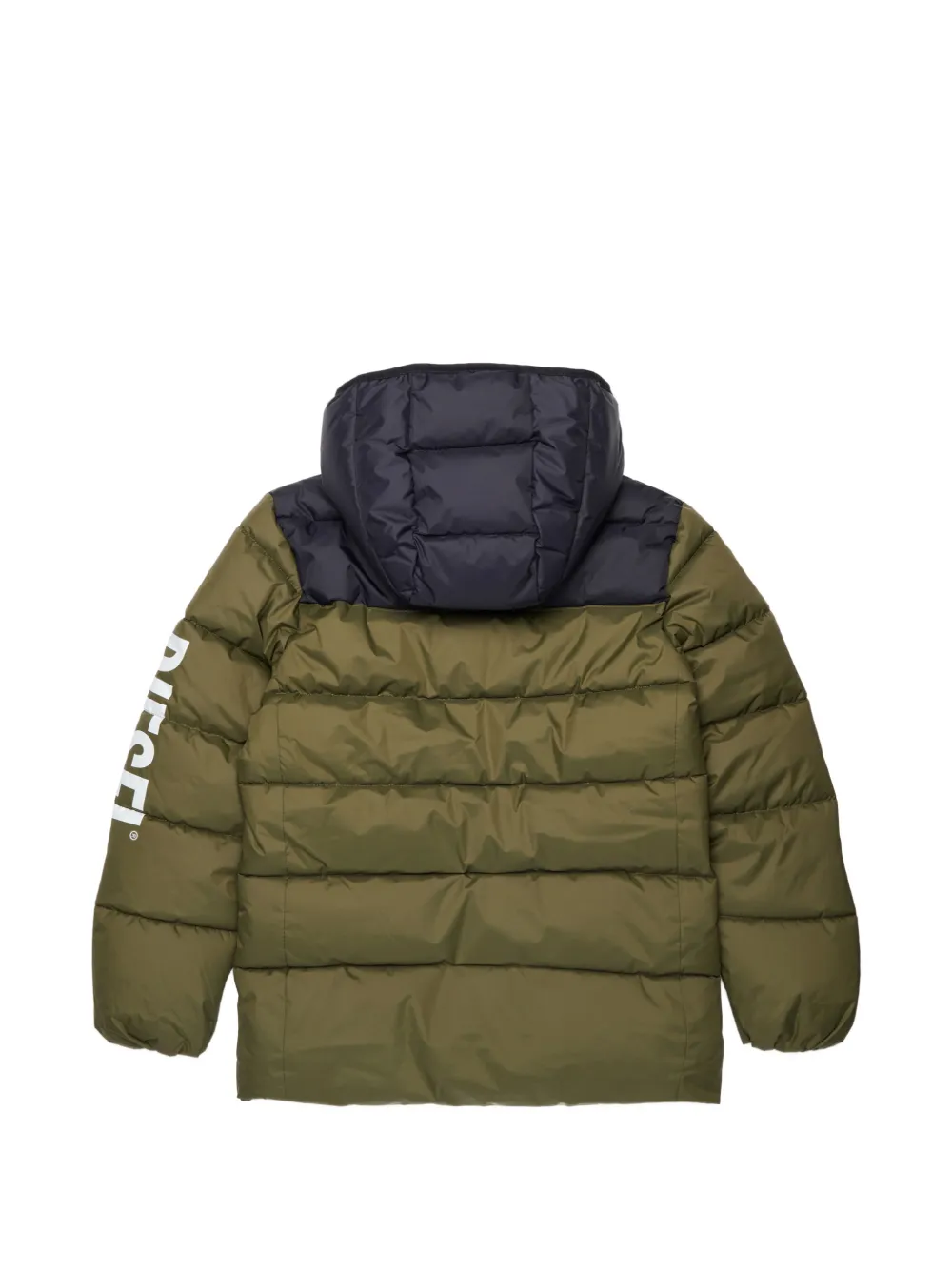 Diesel Kids Gewatteerd jack met logoprint Groen