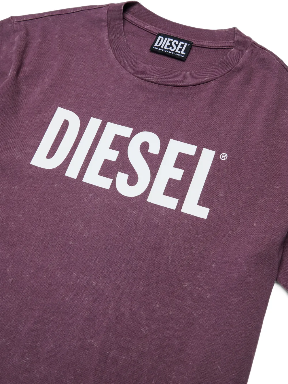 Diesel Kids logo-print cotton T-shirt Paars
