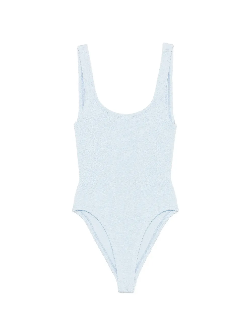 Hunza G crinkle-effect scoop-neck swimsuit - Blu