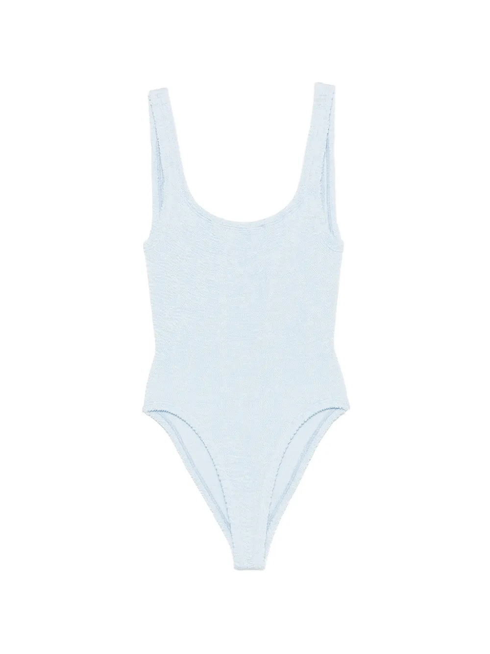 Hunza G crinkle-effect scoop-neck swimsuit - Blu