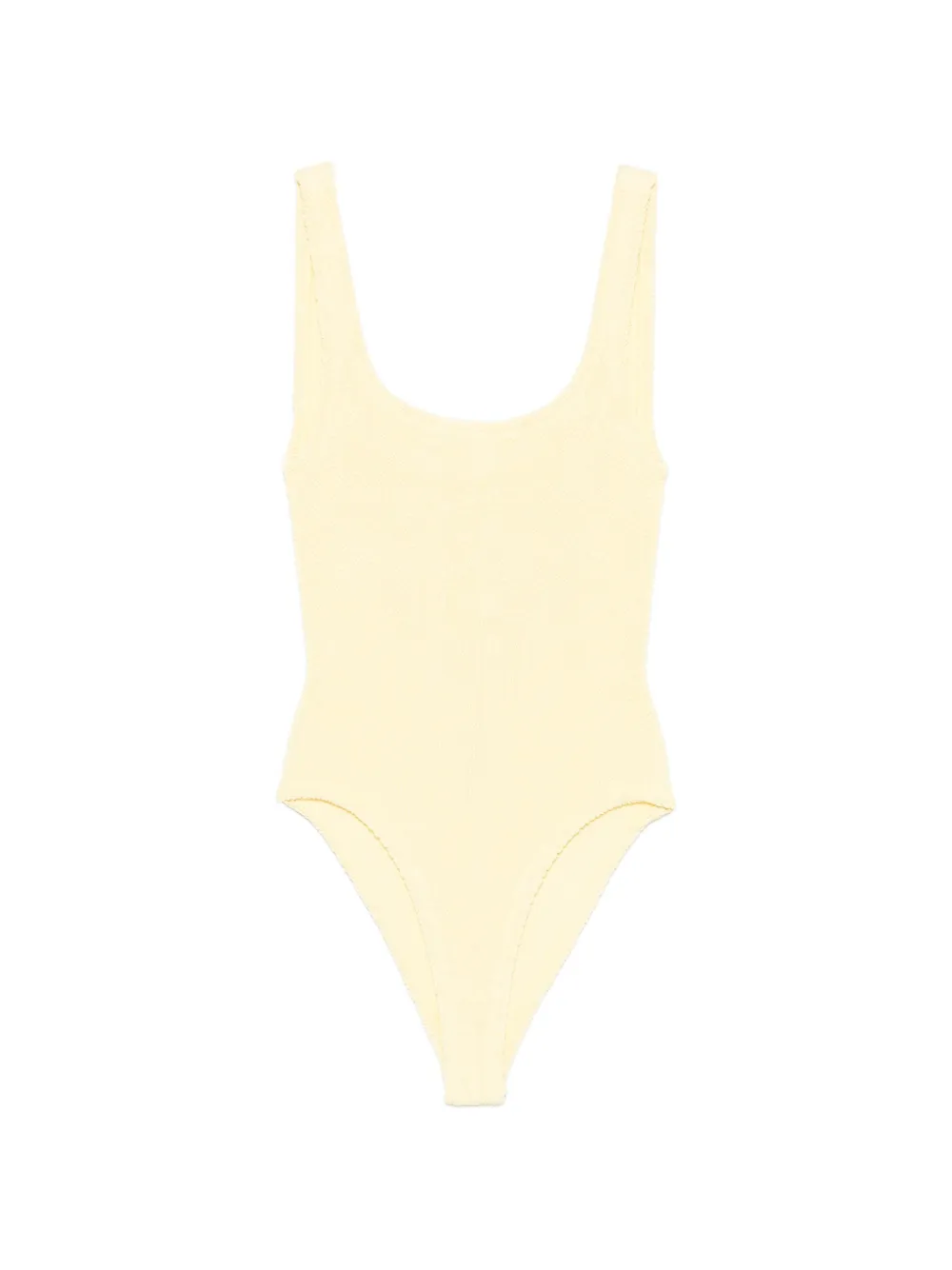 Hunza G scoop-neck crinkle swimsuit - Gelb