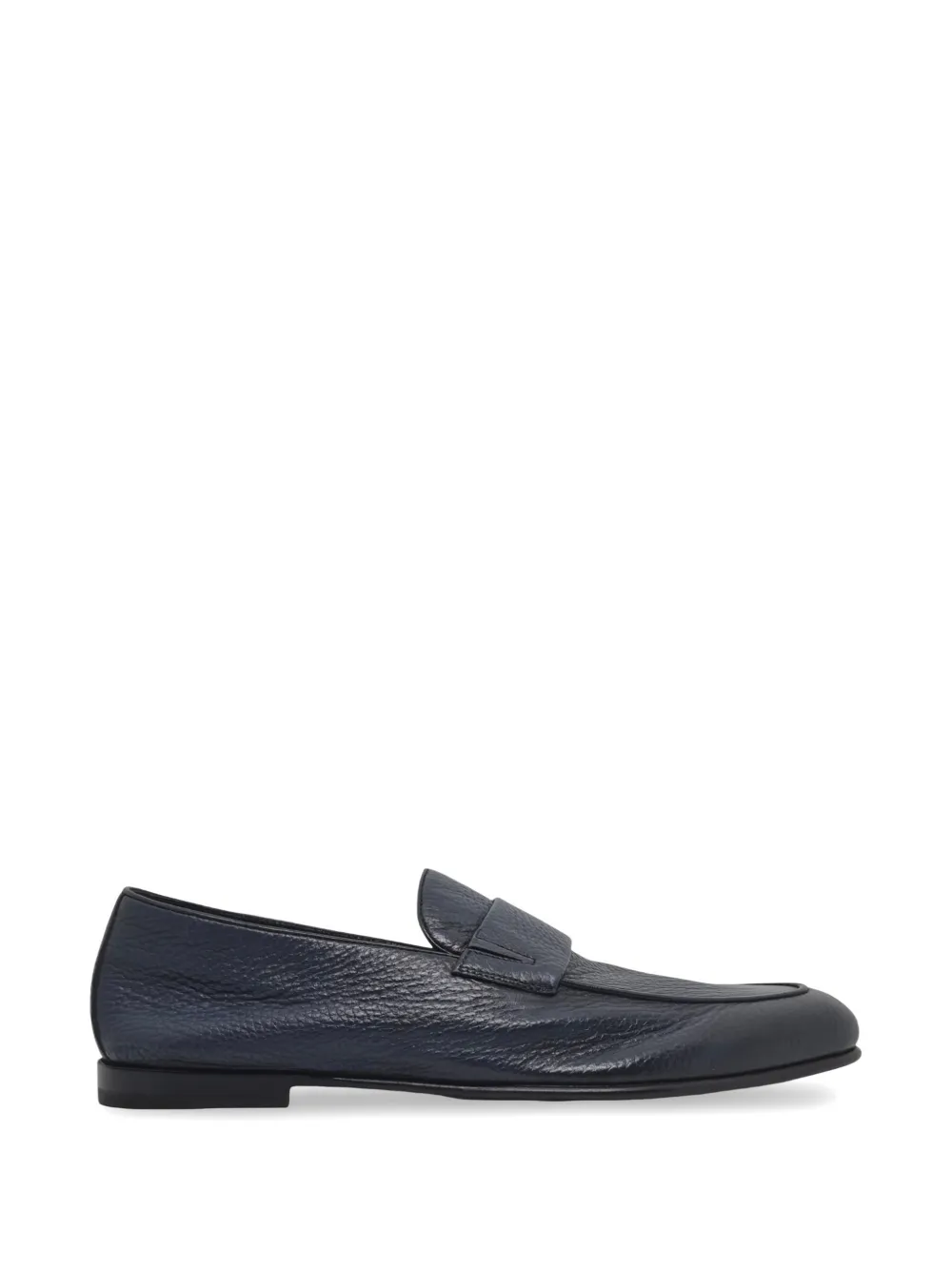 Barrett grainy leather loafers - Marrone