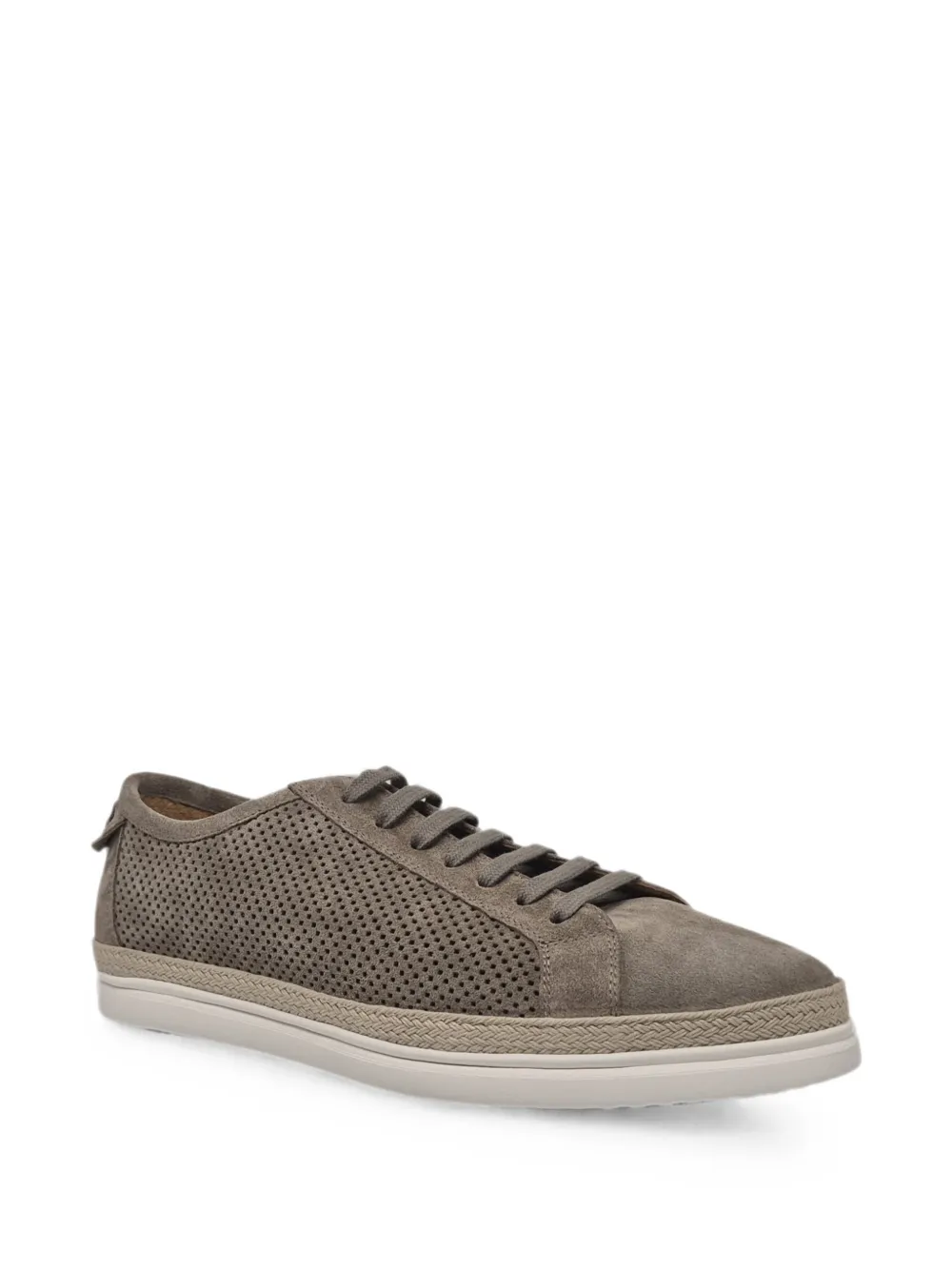 Barrett perforated braided-trim sneakers Bruin