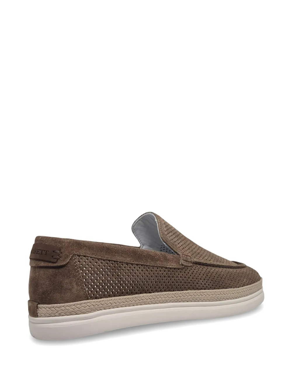 Barrett perforated-suede loafers Bruin