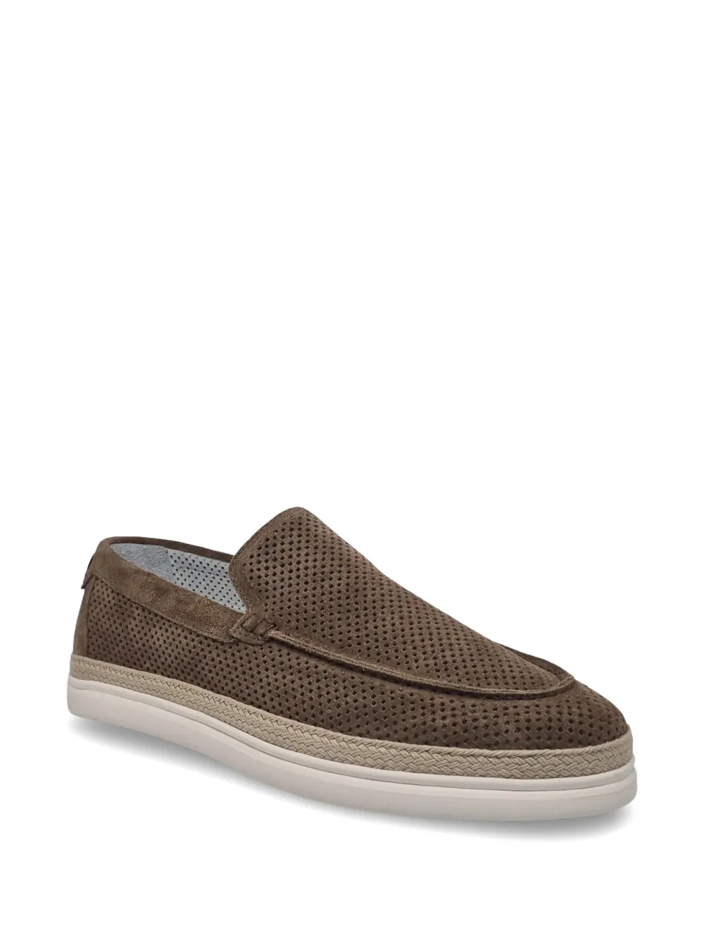 Barrett perforated-suede loafers Bruin