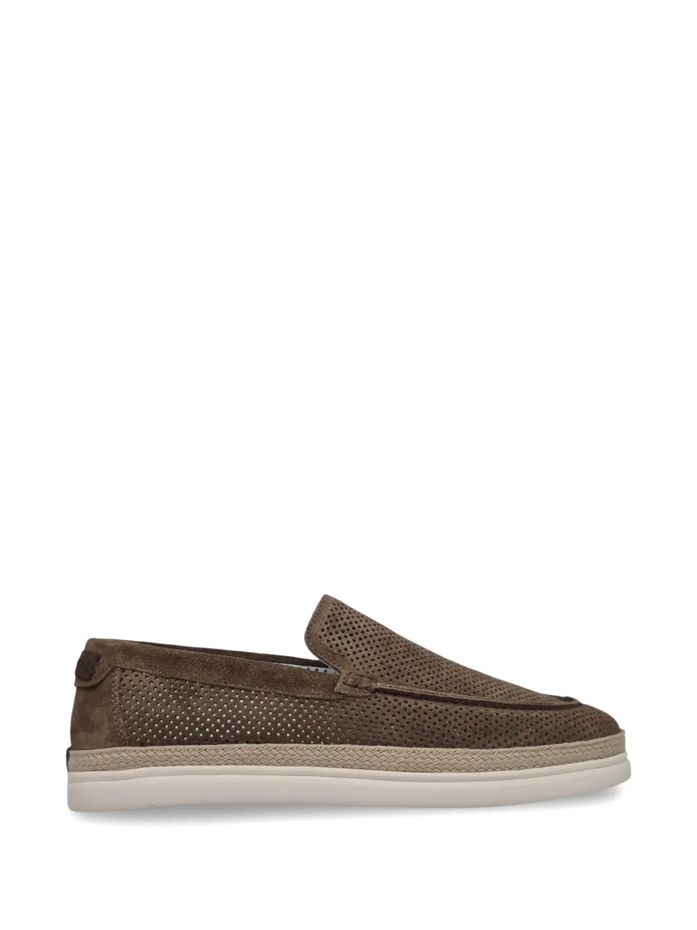 Barrett perforated-suede loafers - Marrone
