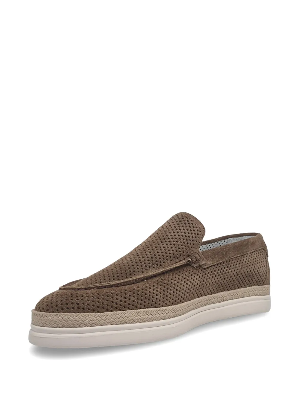 Barrett perforated-suede loafers Bruin