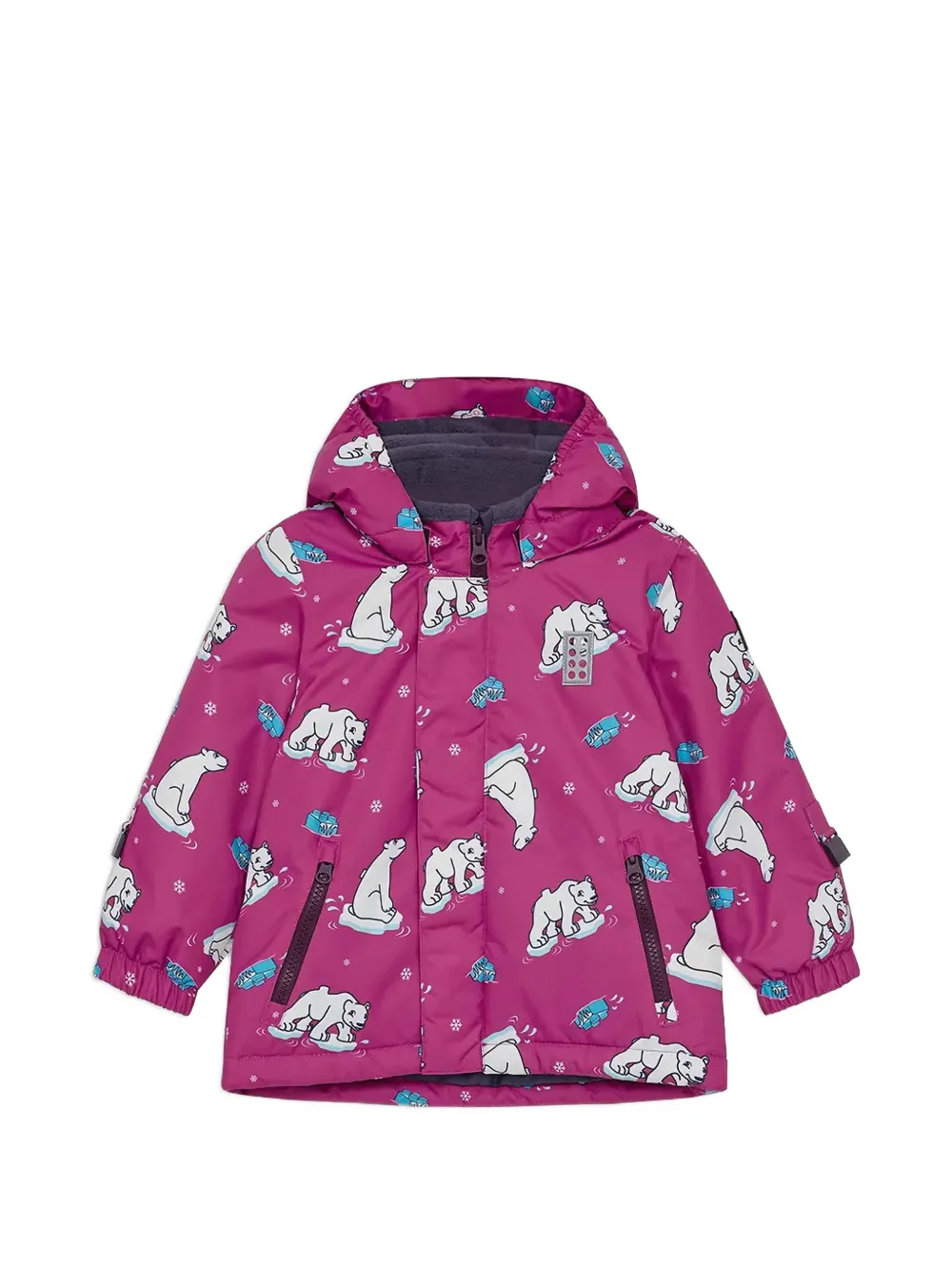 Lego polar-bear-print hooded jacket - Rosa
