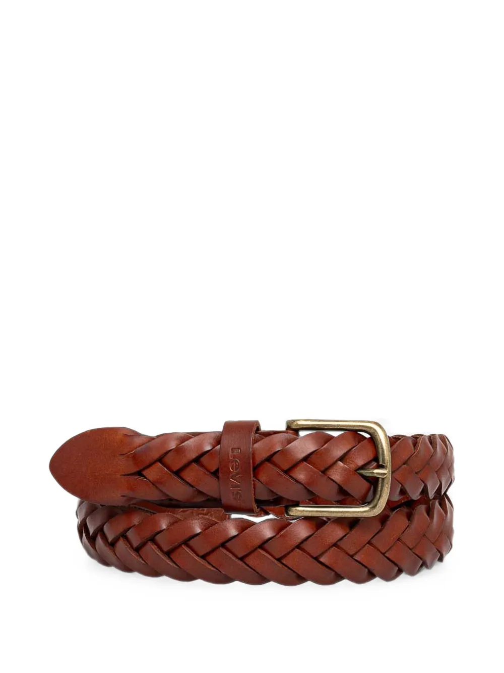 Levi's Braided Leather Belt In Burgundy