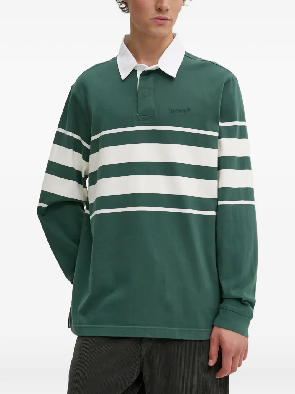 Levi's striped long-sleeve polo shirt - Verde