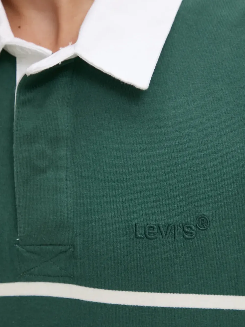 Levi's striped long-sleeve polo shirt Groen