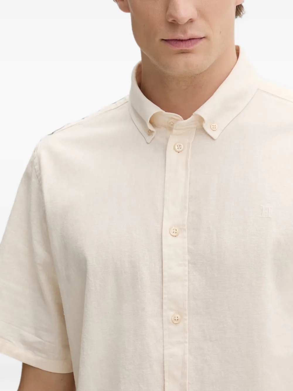 Les Deux Konrad button-down overhemd met korte mouwen Wit