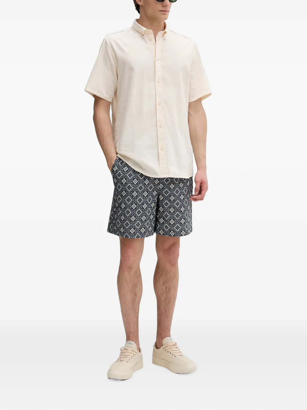 Les Deux Konrad button-down overhemd met korte mouwen Wit