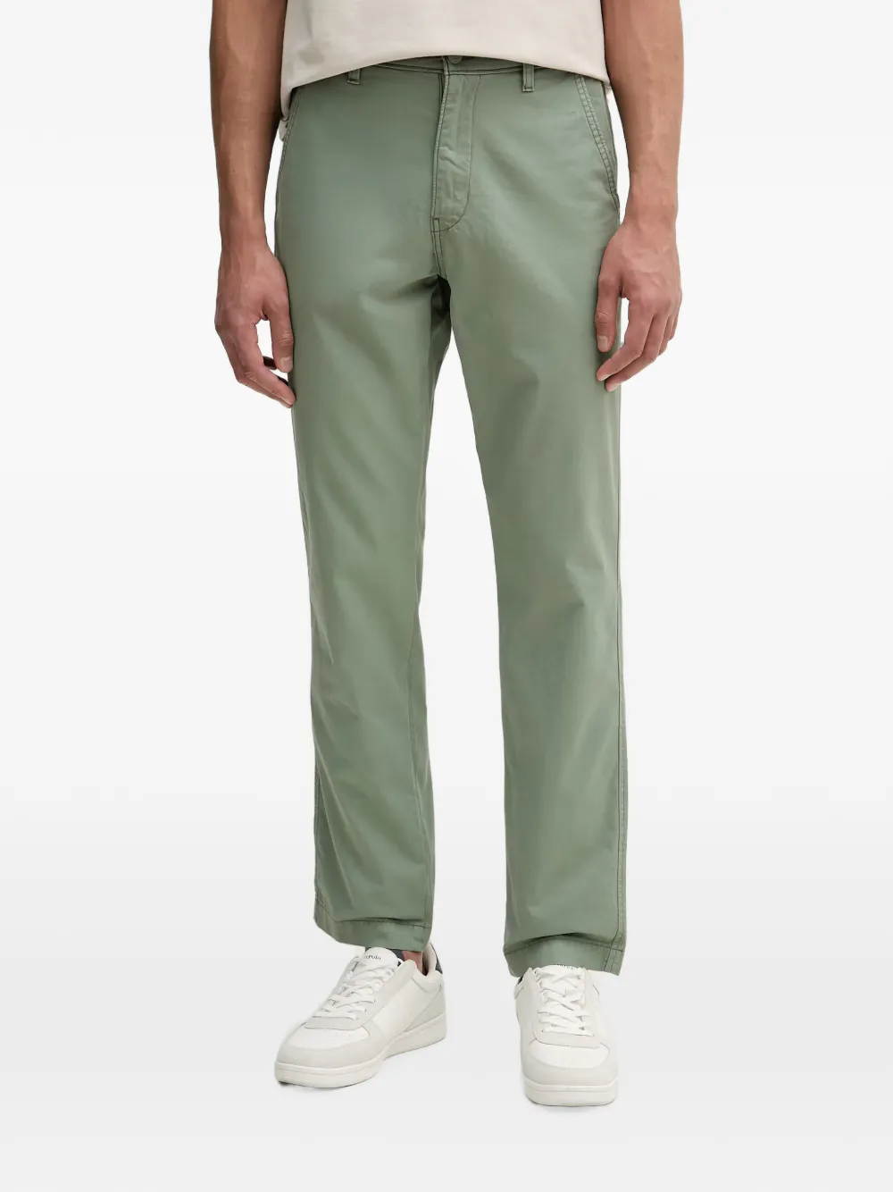 Levi's Xx Logo-patch Straight-leg Trousers In Green