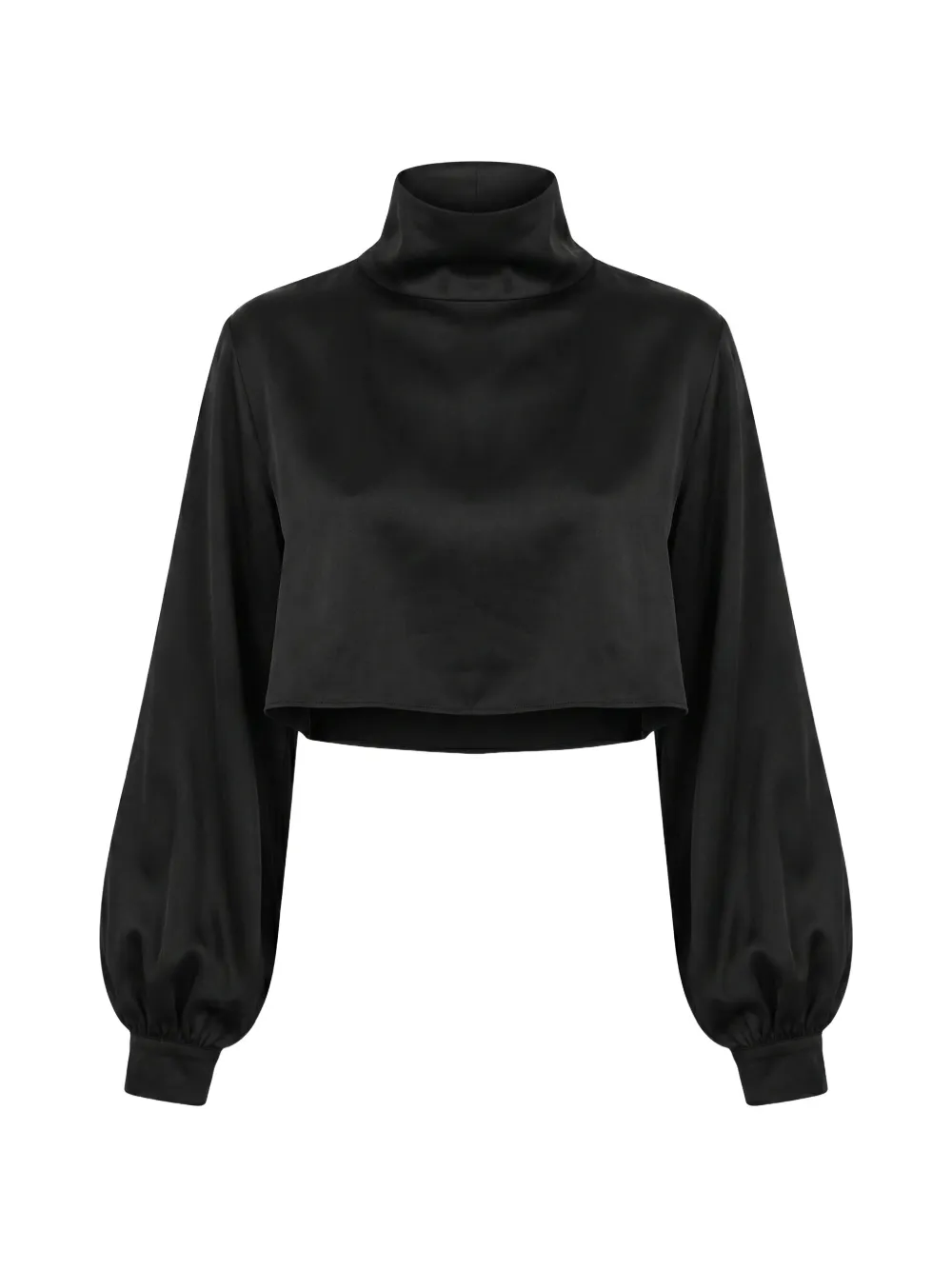 Almaz cropped high-neck top - Black