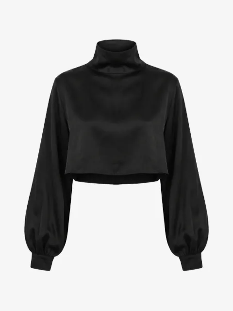 Almaz cropped high-neck top
