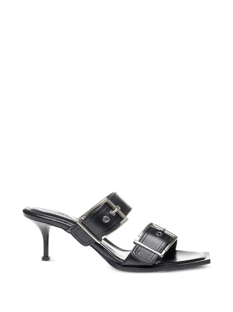 Alexander McQueen Sandália Elevate Your Steps de couro com fivela