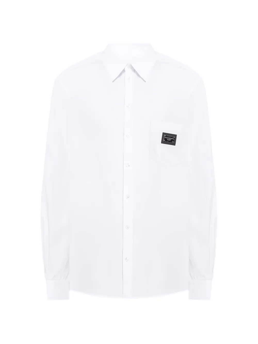 Dolce & Gabbana logo-plaque pocket shirt - Weiß