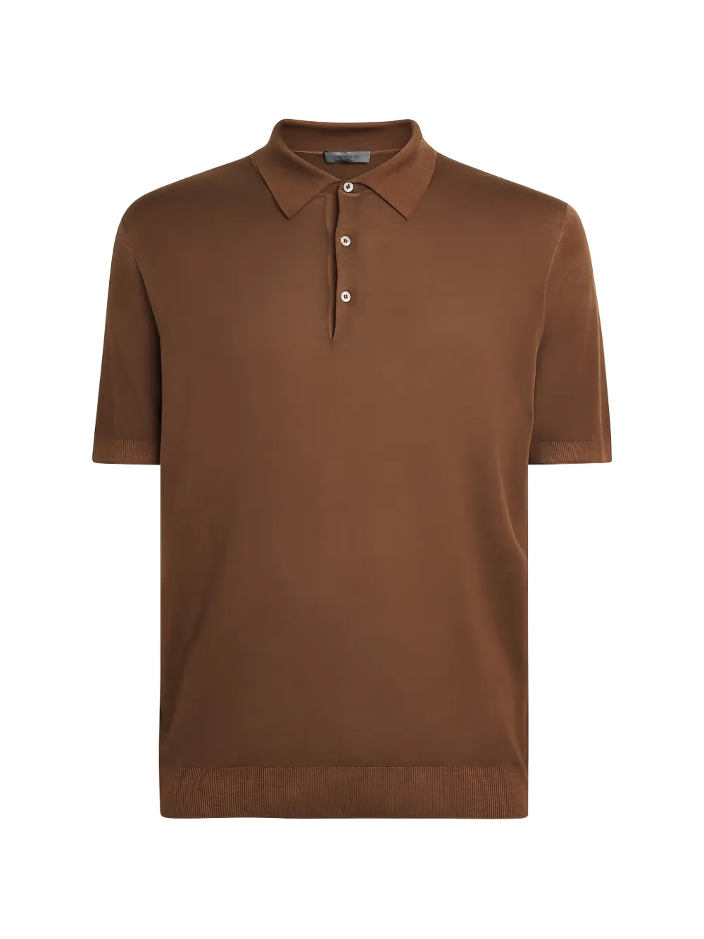 Corneliani fine-knit short-sleeve polo shirt - Marrone