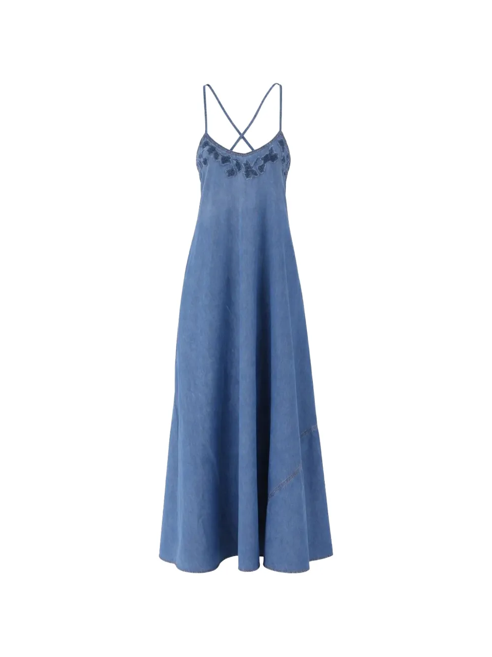 Ermanno Scervino floral-appliqué cross-strap dress - Blu