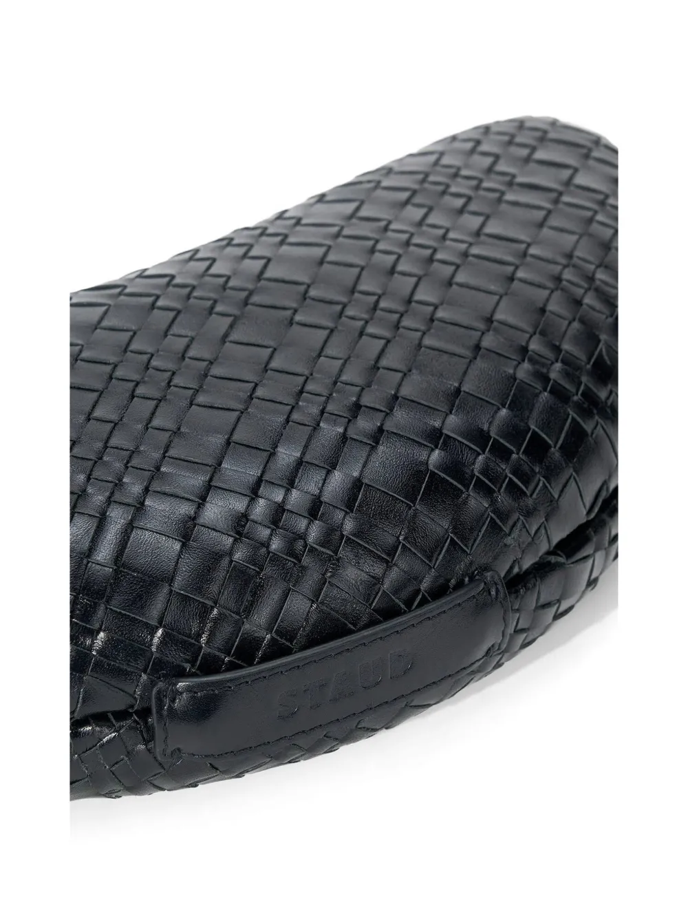 STAUD Crescent geweven clutch Zwart
