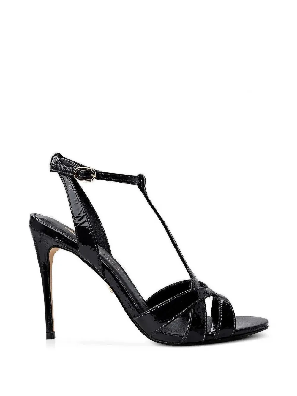 CARRANO patent-effect T-bar sandals - Nero