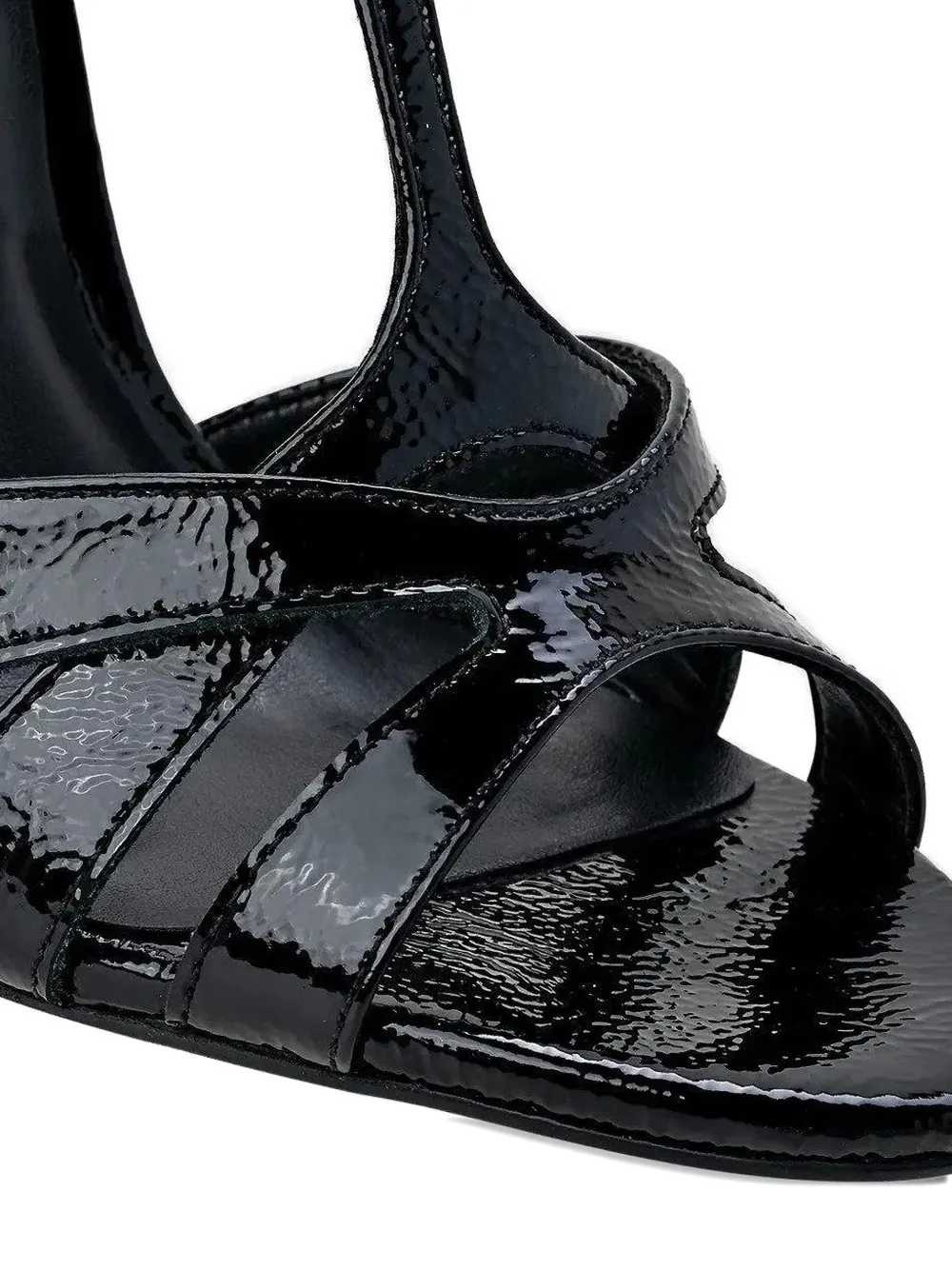 CARRANO Sandalen met gelakt effect en T-bandje Zwart
