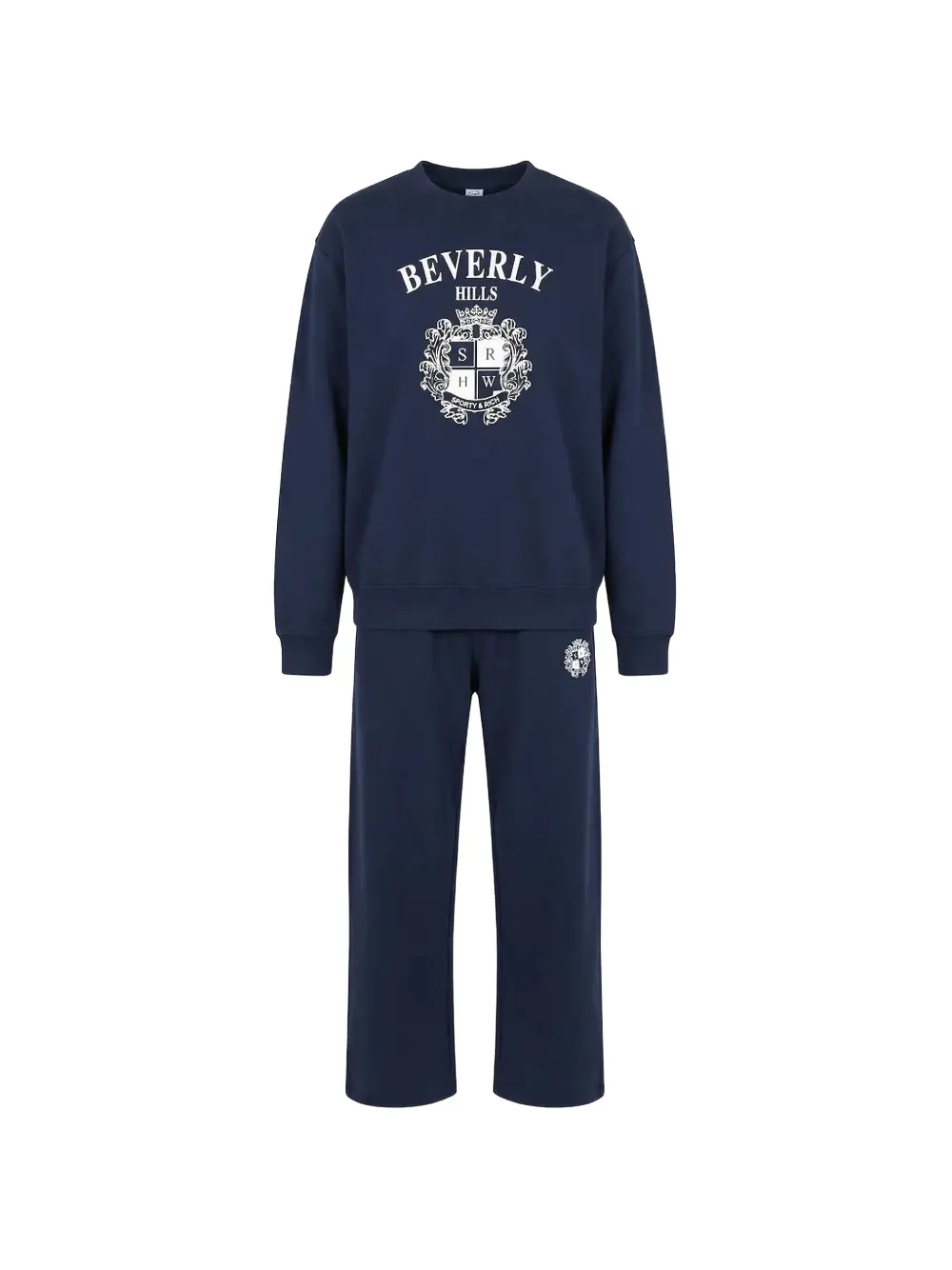 Sporty & Rich BH Crest Wide logo-print track pants - Blu