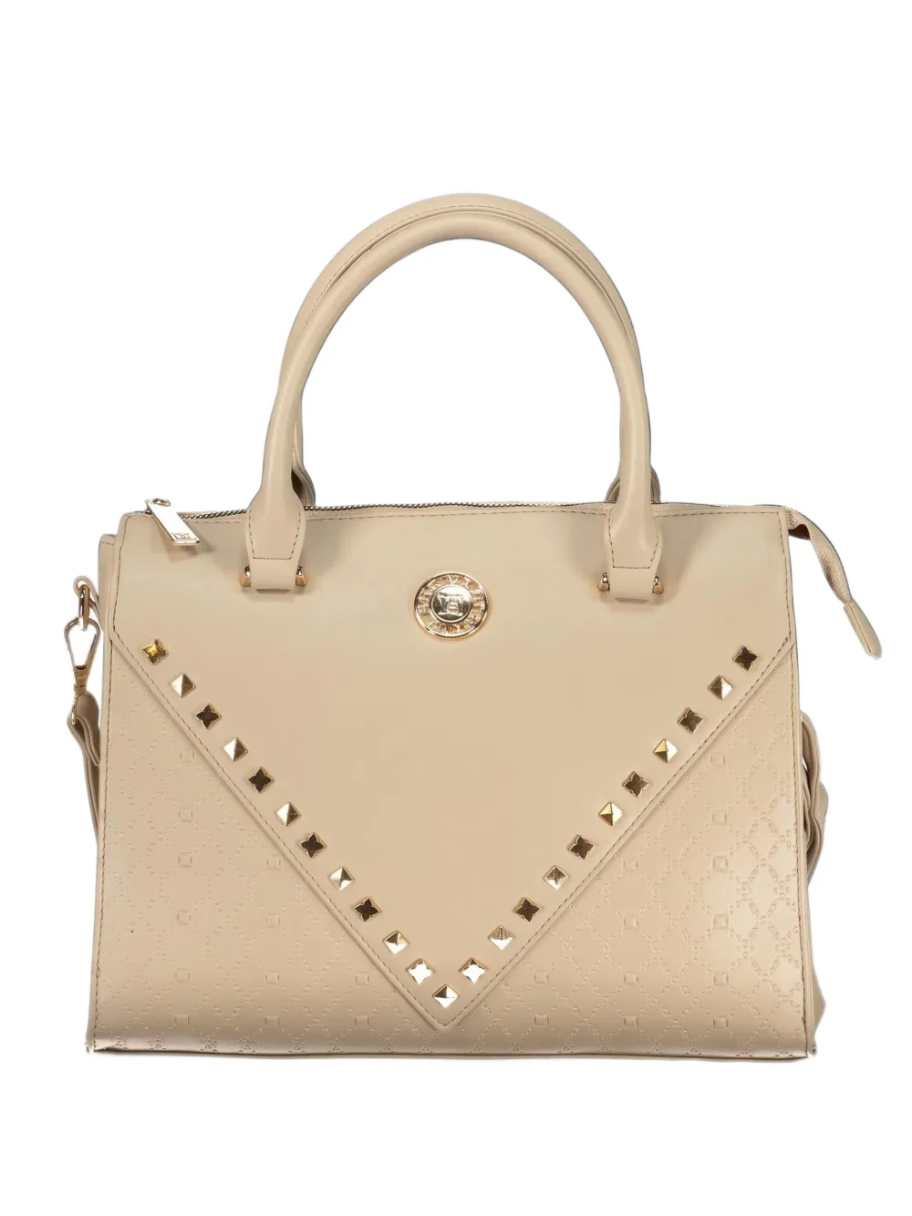 Laura Biagiotti monogram-pattern stud-embellished tote bag Beige