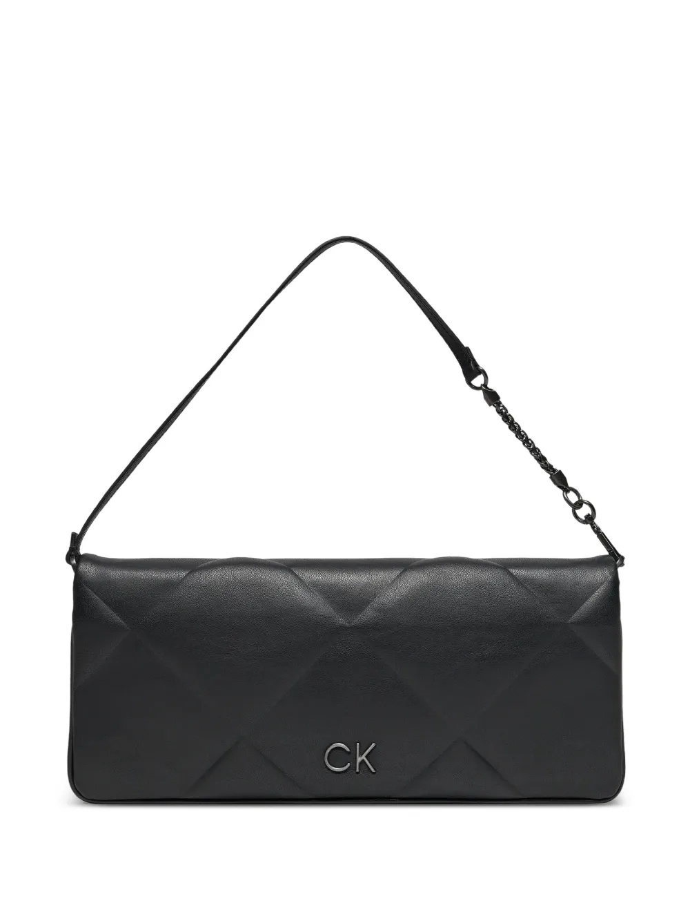 Calvin Klein quilted foldover tote bag - Schwarz