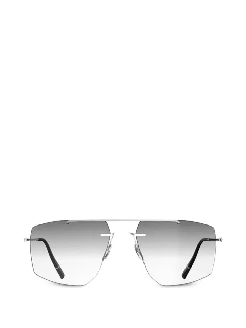Silhouette geometric-frame double-bridge glasses