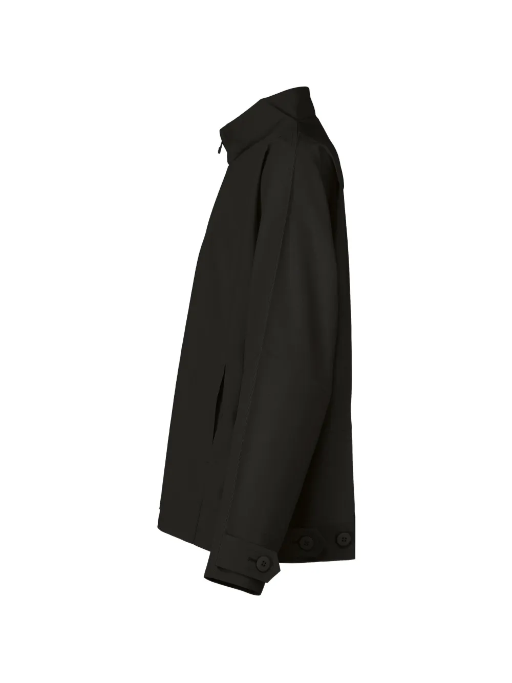 Issey Miyake Men Jack met hoge hals en knoopmanchetten Zwart