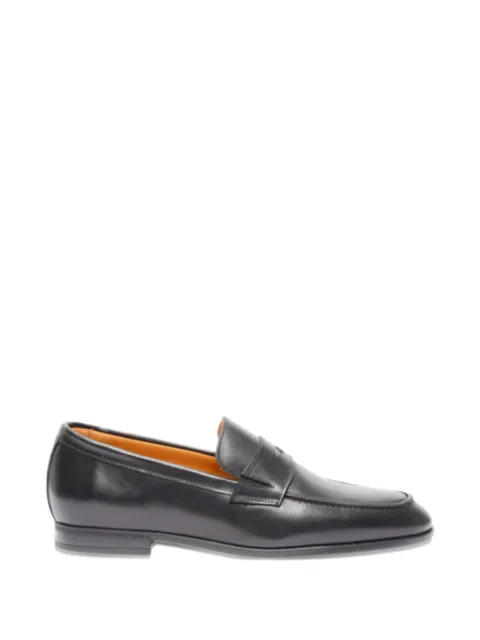 a.testoni penny-slot leather loafers