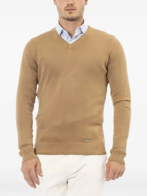 Baldinini logo-plaque V-neck sweater