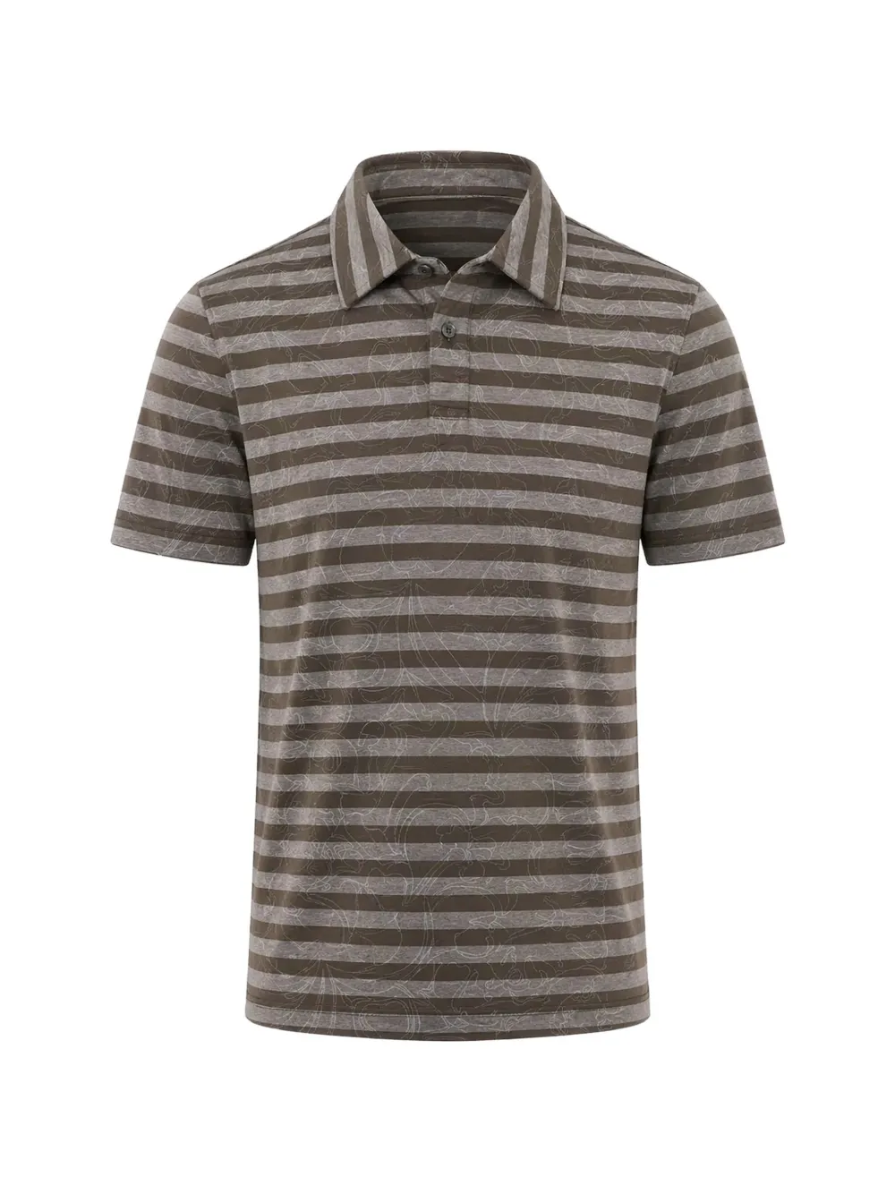 byblos floral-pattern stripe-print polo shirt - Marrone