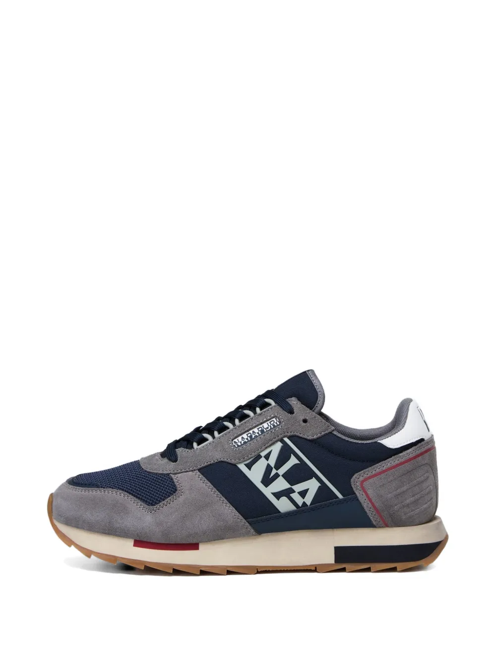 Napapijri Virtus NYS logoprint sneakers met vlakken Grijs