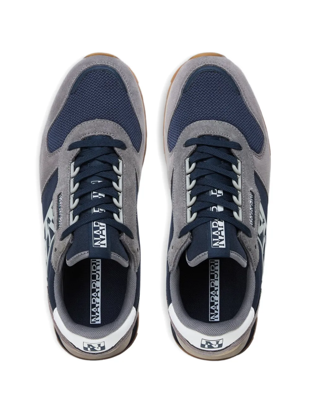 Napapijri Virtus NYS logoprint sneakers met vlakken Grijs