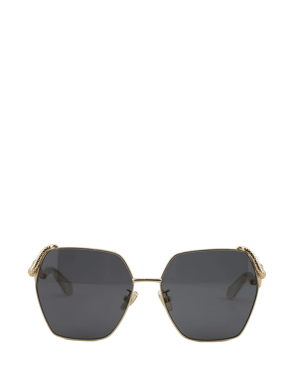 Roberto Cavalli geometric-frame snake-detail sunglasses - Gold