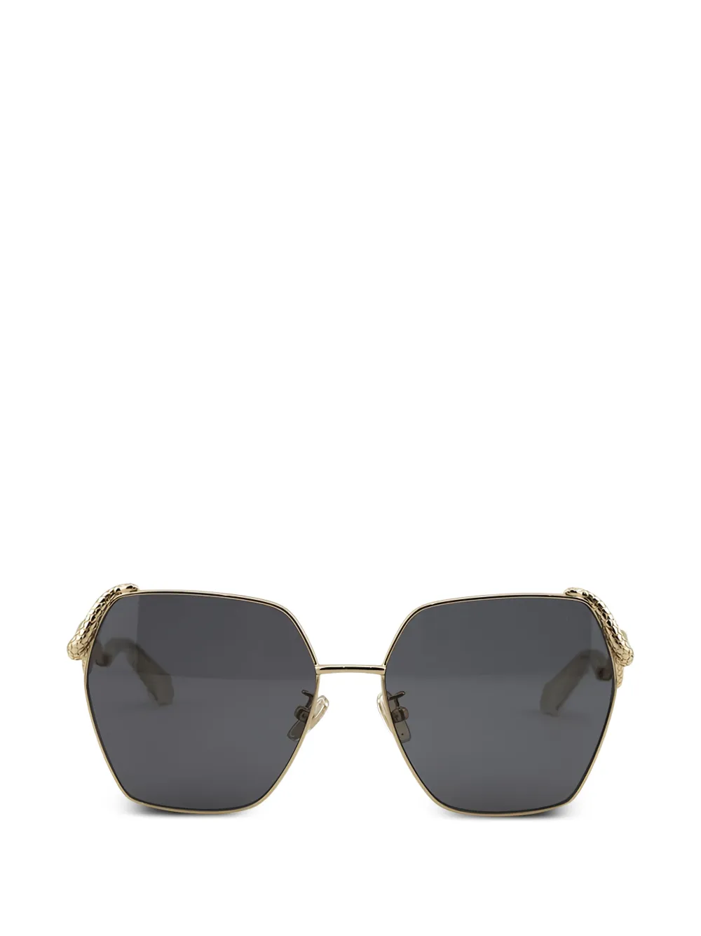 Roberto Cavalli geometric-frame snake-detail sunglasses - Gold