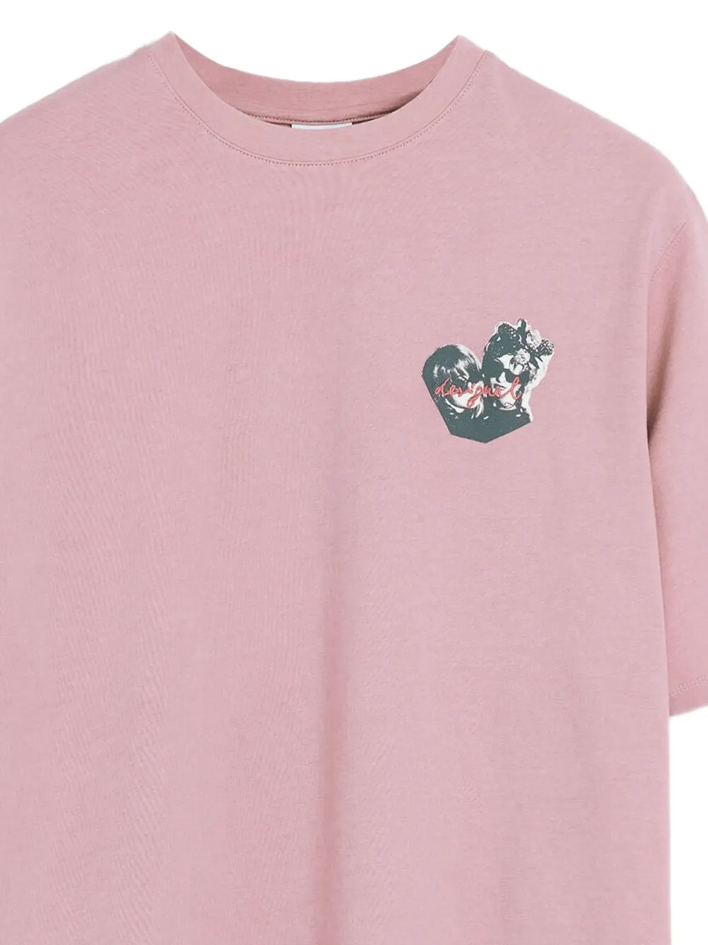Desigual T-shirt met grafische print en korte mouwen Roze
