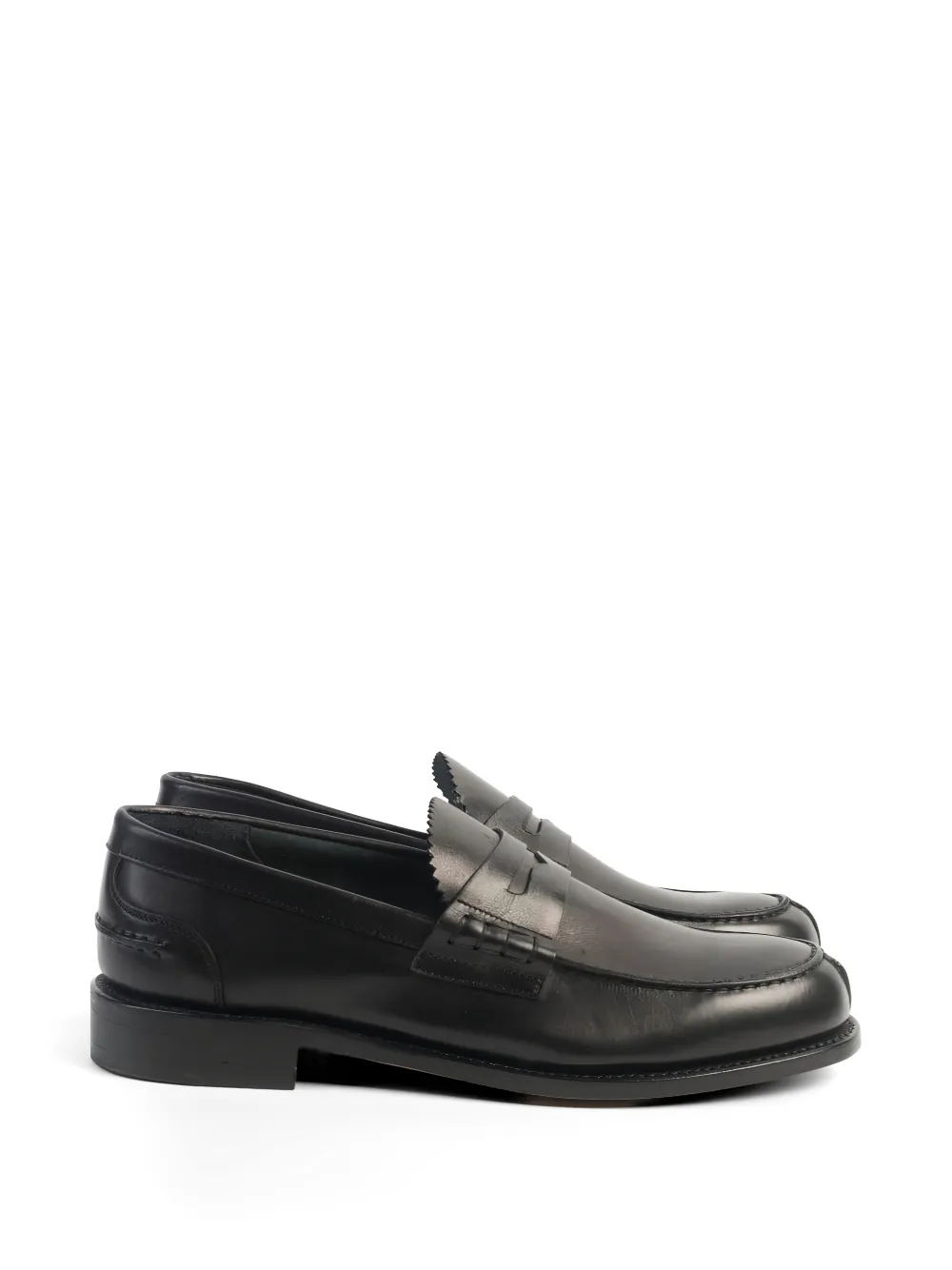 Berwick Shoes serrated-edge penny loafers - Nero