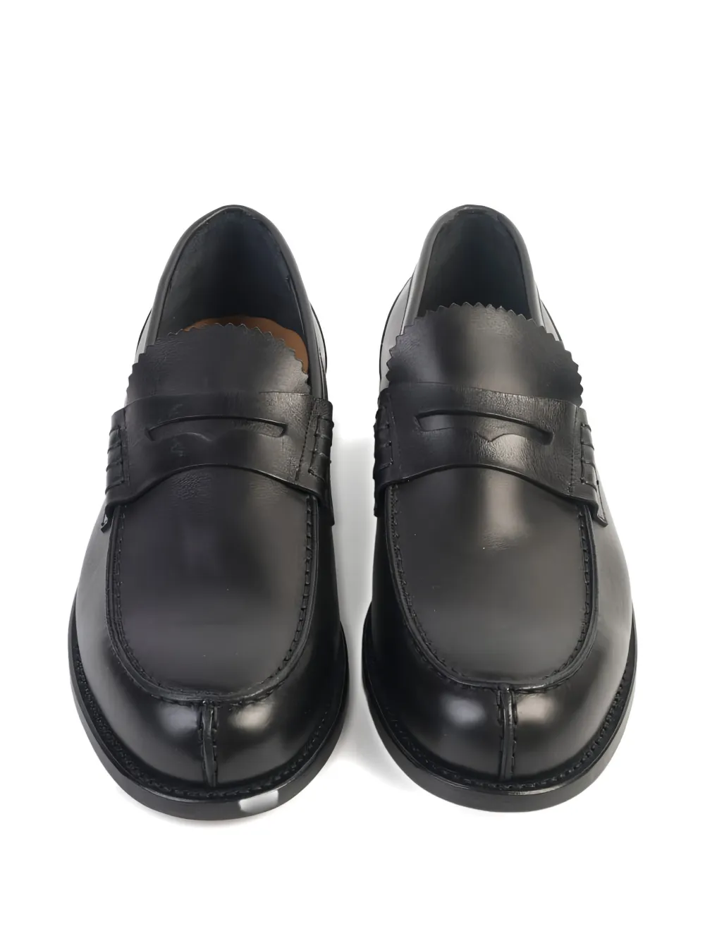 Berwick Shoes serrated-edge penny loafers Zwart