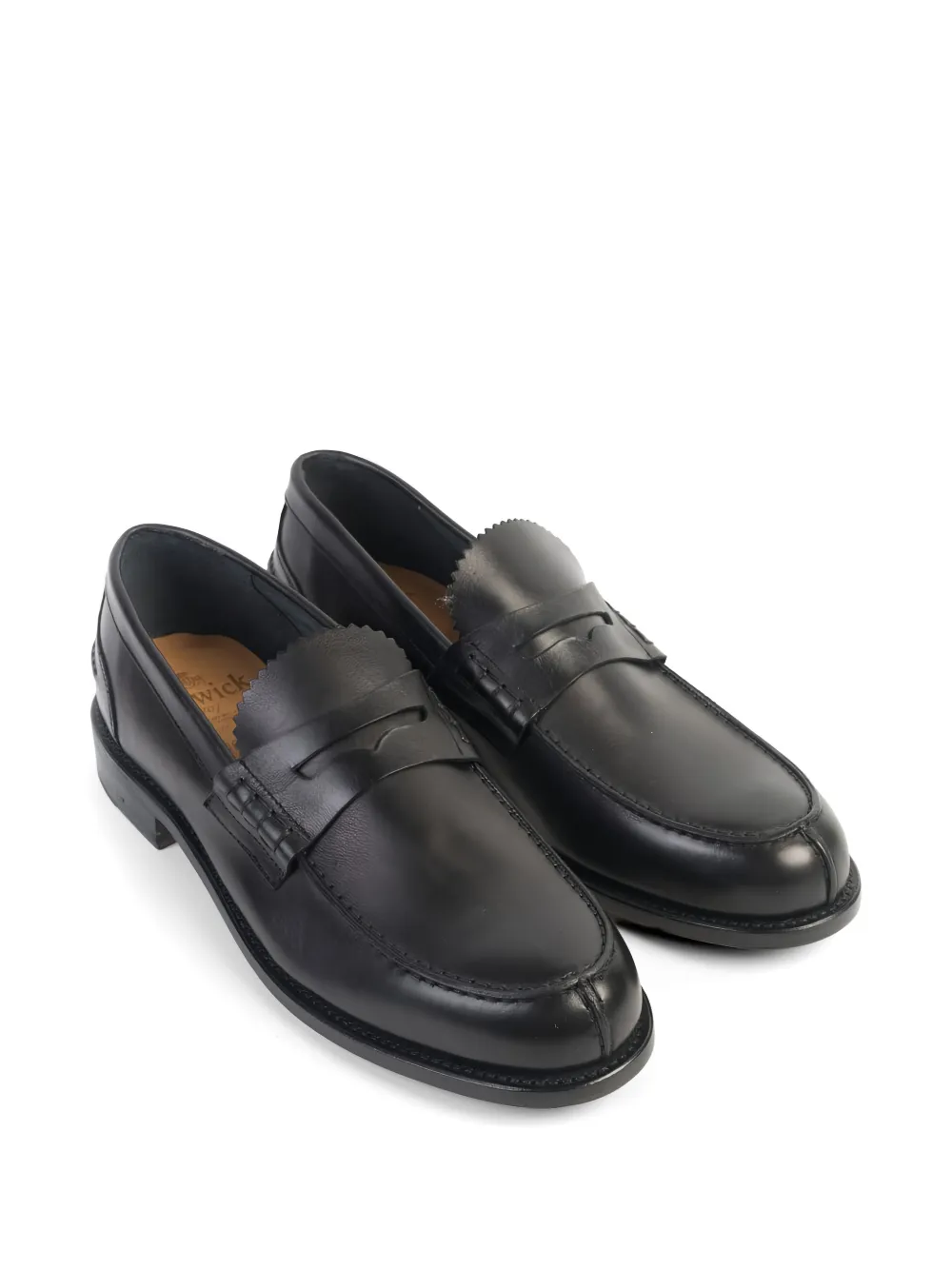 Berwick Shoes serrated-edge penny loafers Zwart