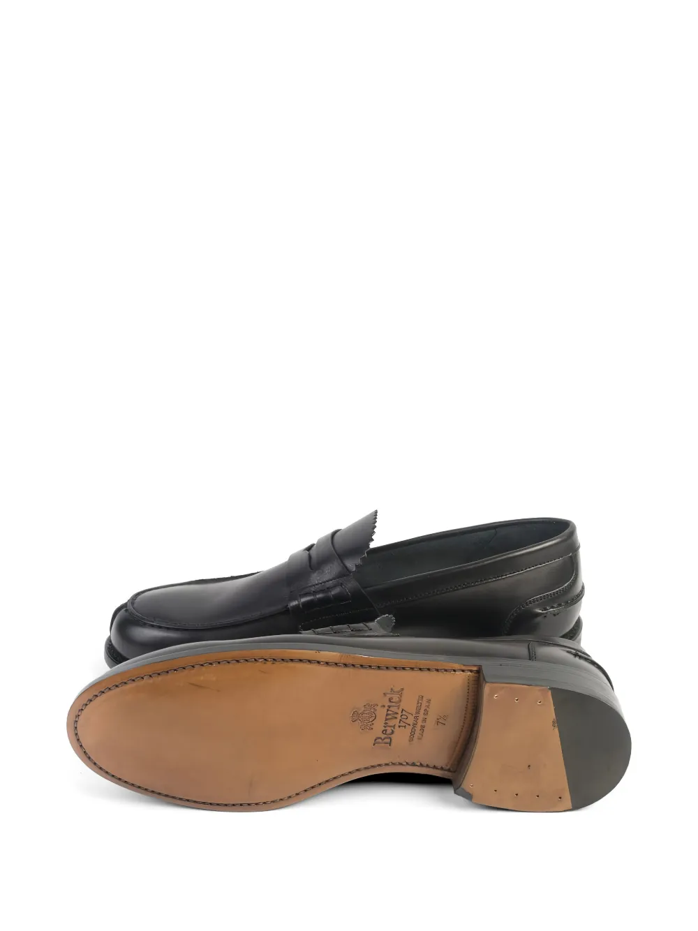 Berwick Shoes serrated-edge penny loafers Zwart