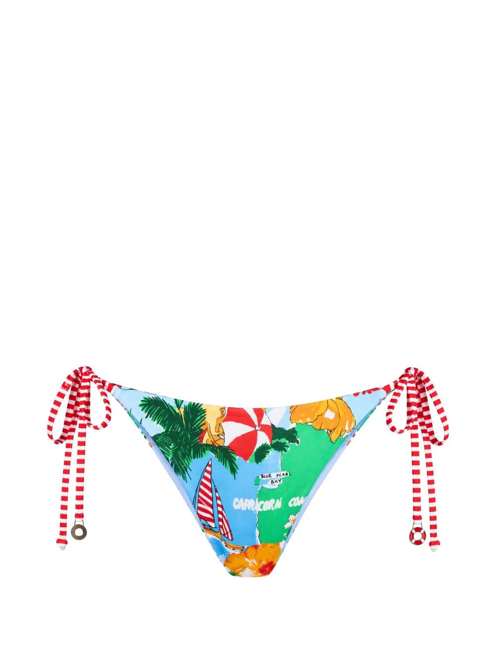 Seafolly Graphic-print Tie-side Bikini Bottoms In Multi