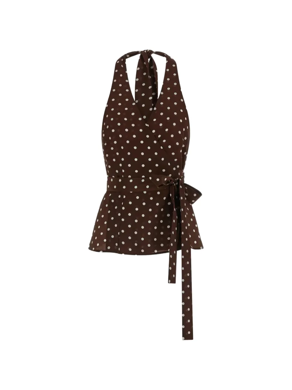 P.A.R.O.S.H. polka-dot wrap blouse - Marrone