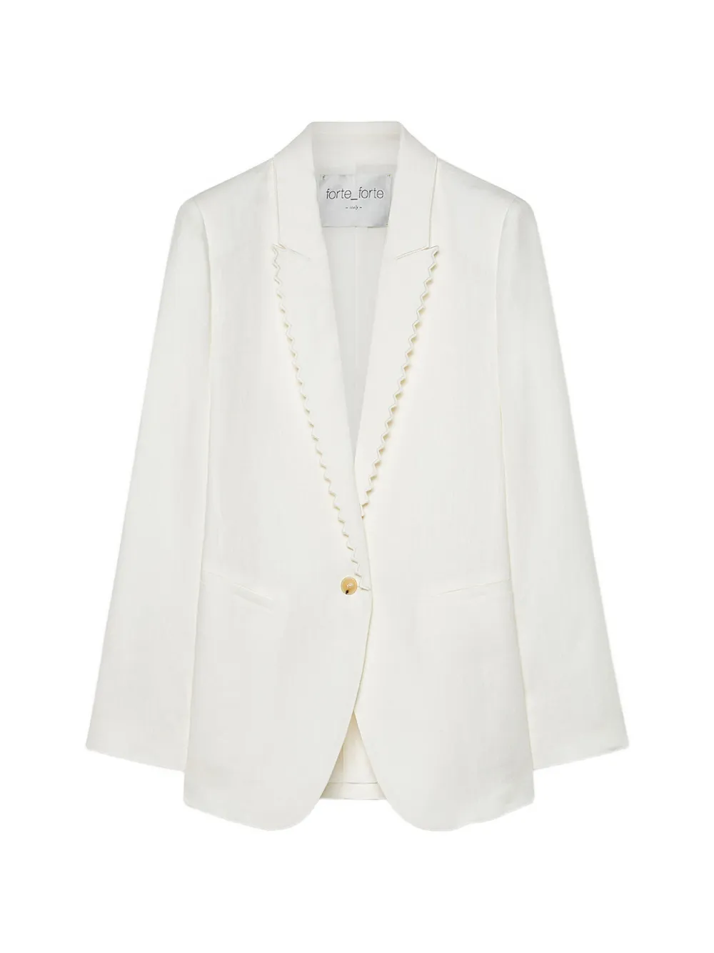 Forte Forte scallop-trim single-breasted blazer - White